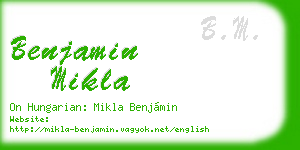 benjamin mikla business card